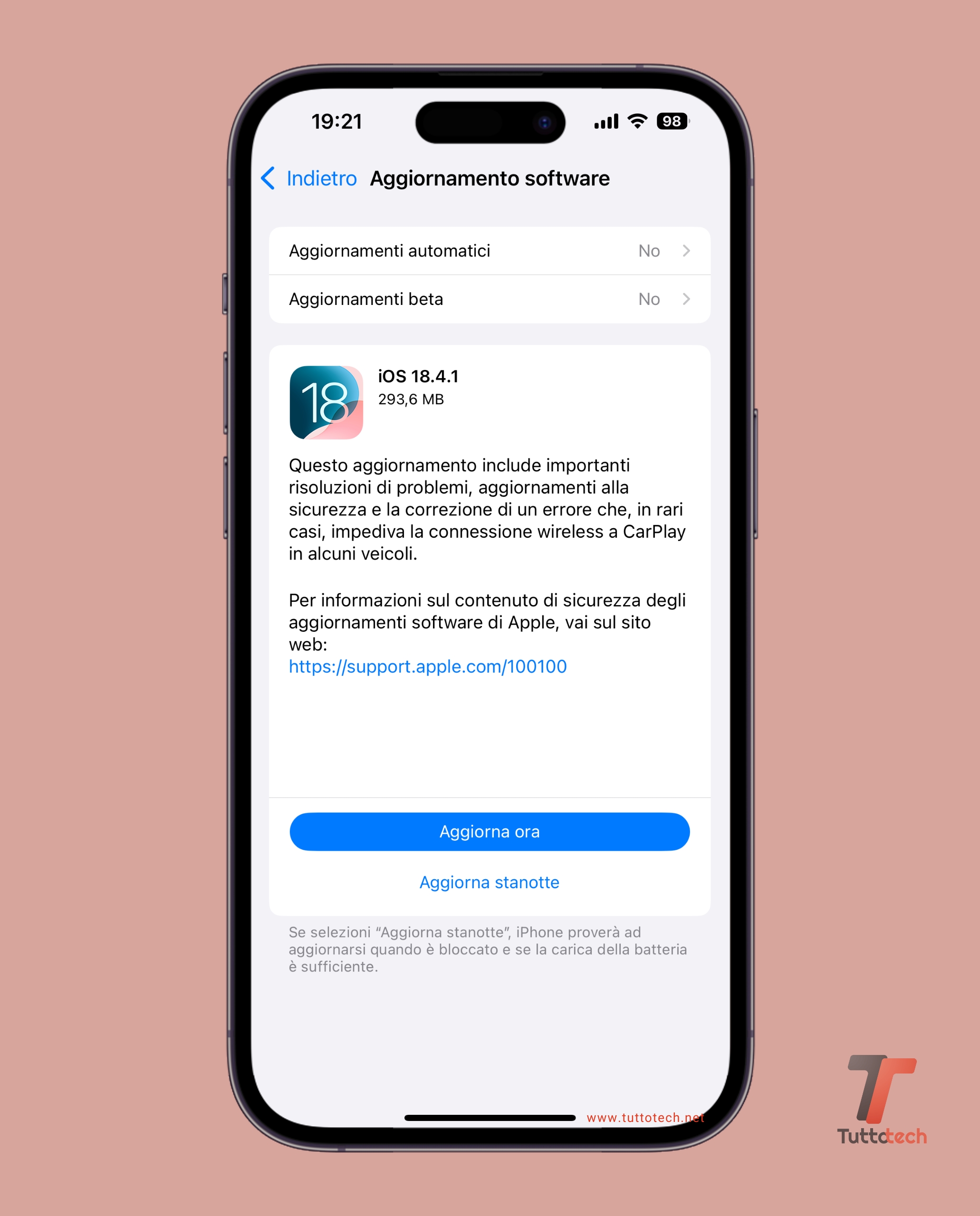 Apple iOS 18.4.1 on iPhone 14 Pro